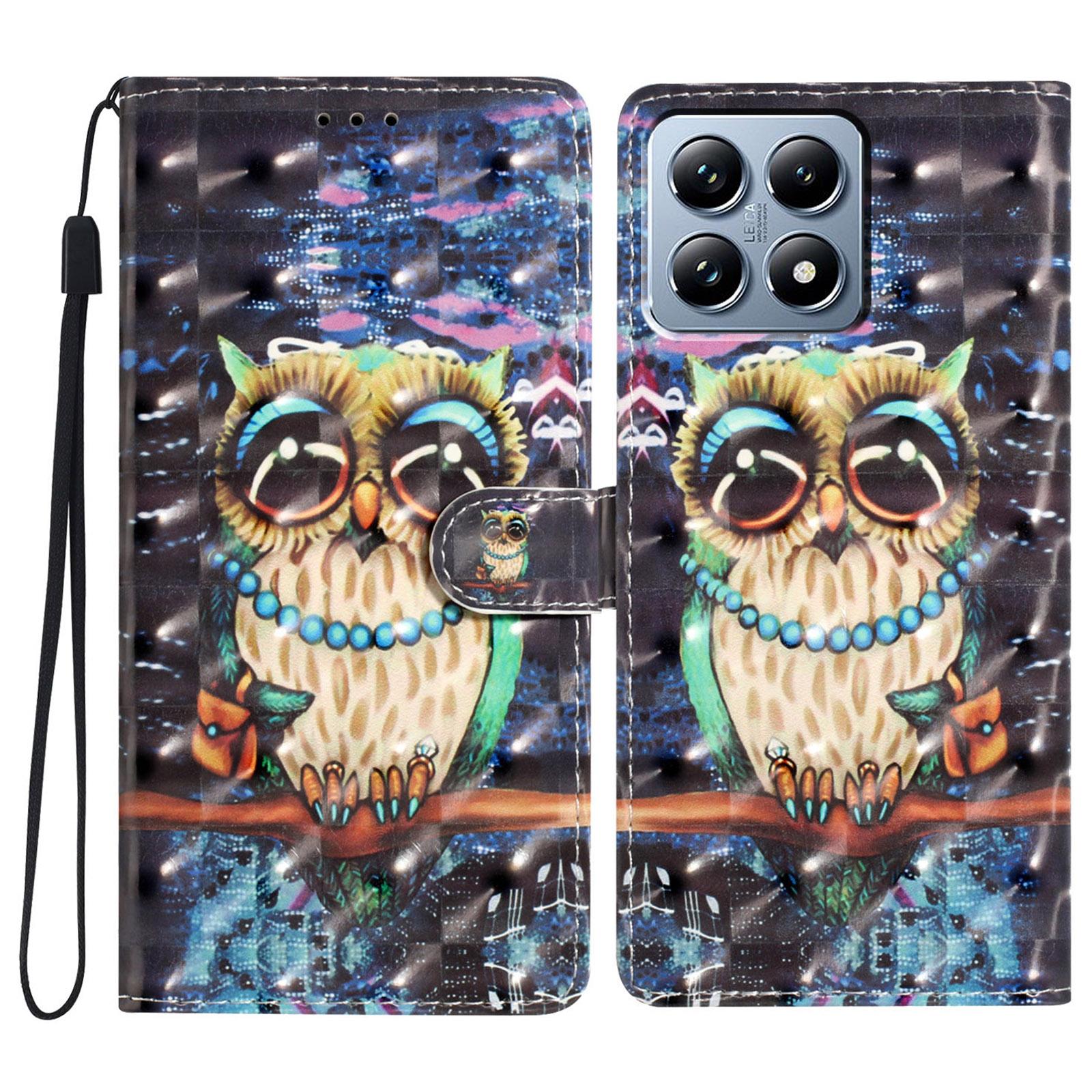 

For Xiaomi 14T Pro Case PU Leather Wallet Phone Cover 3D Pattern Printing F