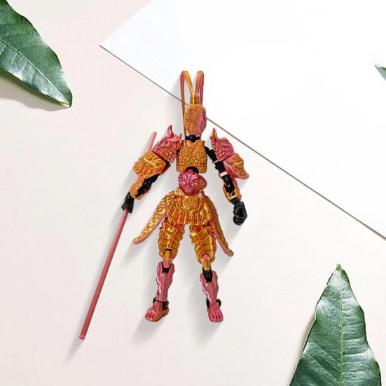 3D Printed Wukong Action Figure Movable Joints Monkey King Model Great Sages Equalling Heaven Figurine Articulated Dummy Desktop Decoration Ornament