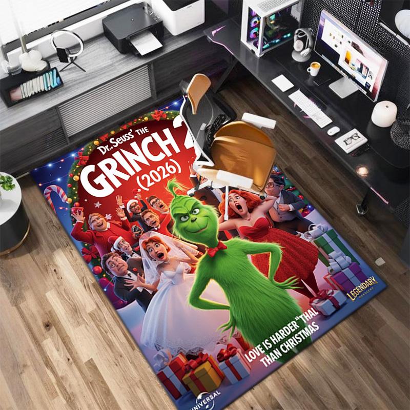 Christmas Gift Comedy Movie How the Grinch Stole Christmas carpet home living room decoration table and chairs anti slip door mat carpet A4