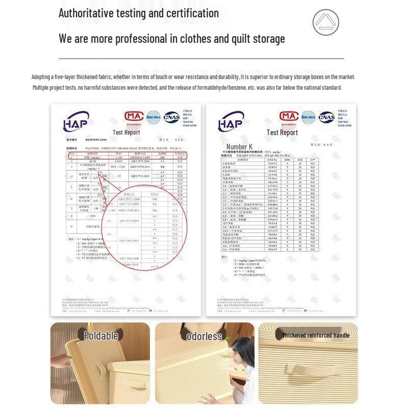 Faltbare gestreifte Aufbewahrungsbox mit Deckel für Kleidung und Socken