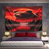 Red Moon Bear In Forest Night Scene Pattern Wall Hanging Tapestry Decorative Tapestry Home Decor for Bedroom and Living Room