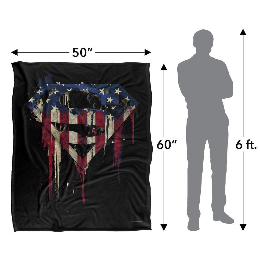 Superman Silky Bleeding Shield Supersoft Blanket