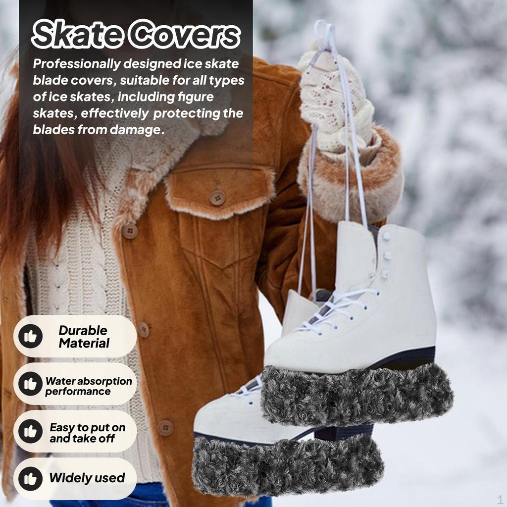 2 Pieces Ice Skate Covers Guards Portable Sleeves Comfortable Versatile Skating for