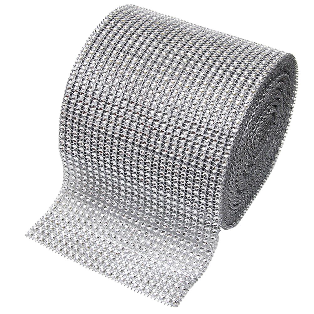 Black Rhinestone Mesh Roll Sparkling Diamond Ribbon Smooth Attach Wedding Cake Decoration Birthday Party Crafts