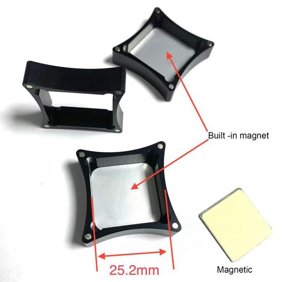 Magnetic Pool Cue Chalk Holder 3 Sections Aluminum Alloy Portable Square Snooker Chalk