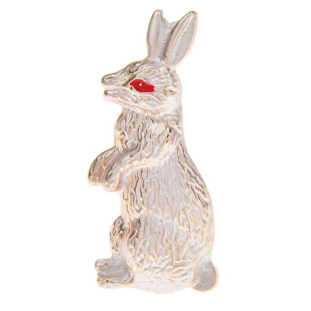 

Милые белые броши-булавки в виде кролика для женщин, украшения в виде животных зодиака, доступные цвета, яркие милые аксессуары белый