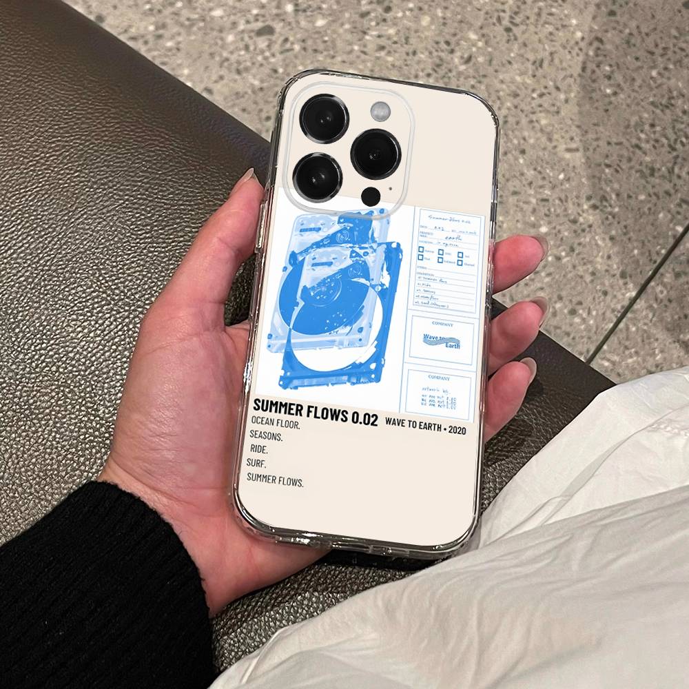 

Wave To Earth Summer Flows Phone Case For iPhone 17,16,15,14,13,12,11,Pro,XS,Max,XR,Plus Transport Shockproof Soft Cover iPhone17Air