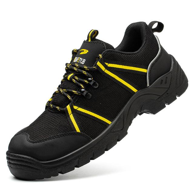 Neue Arbeits-Sneaker Herren Sicherheitsstiefel Arbeitsschuhe Unzerstörliche Stahlkappenstiefel Wasserdicht Durchtrittsicher Arbeitsschuhe für Herren Size 40(foot 25cm)