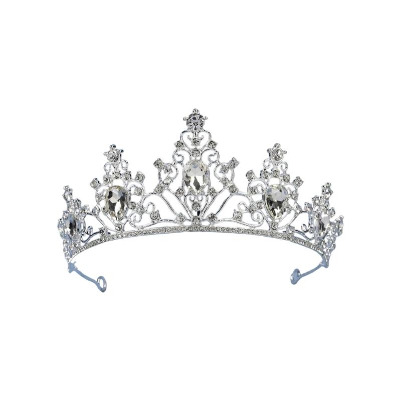 

Sparkling Wedding Crystal Crowns Hair Jewelry For Bride Photography Bridal Headpiece Nonslip Crownpiece for Ceremony
