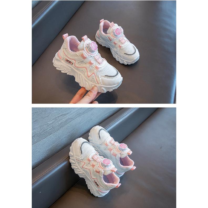 Dziecięce buty sportowe Wiosna i Jesień Nowe Chłopięce buty sportowe Siateczkowe Oddychające Duże Dzieci Obrotowy Przycisk Dziewczęce Modne