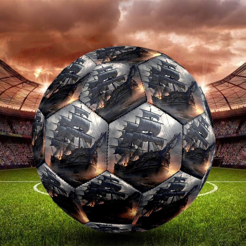 sailboat Theme Size 5 Soccer Ball, Suitable for Both Indoor and Outdoor Matches, a Gift Suitable for Everyone.