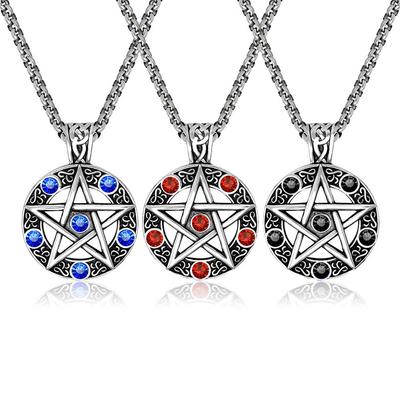 Europäische und amerikanische Retro Teufel Satan Logo Pentagramm Anhänger Halskette Accessoires