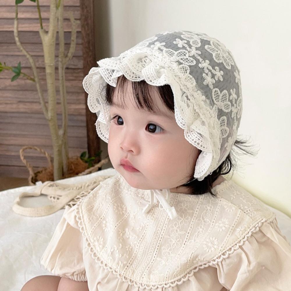 

Ruffle Baby Hat Lace Flower Princess Bonnet Sweet Girls Mesh Sun Cap Summer