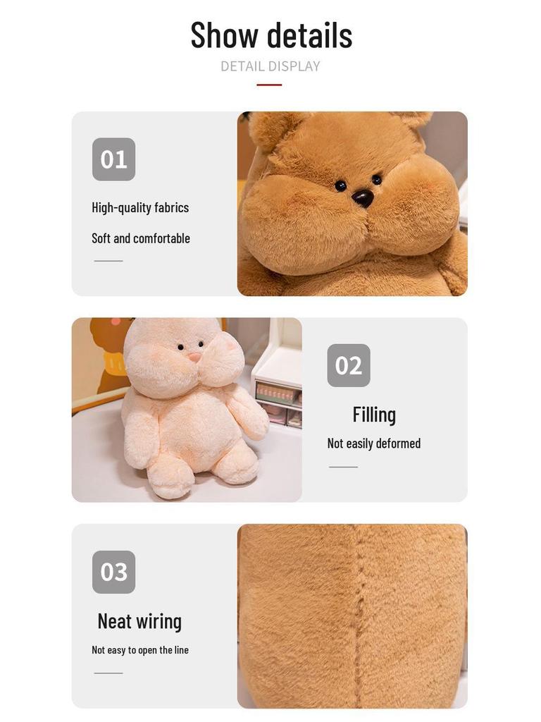 Genuine Doudou Plush Toy: Rabbit, Duckling, and Bear - Soft and Cute Bed Pillow Rag Dolls for Girls