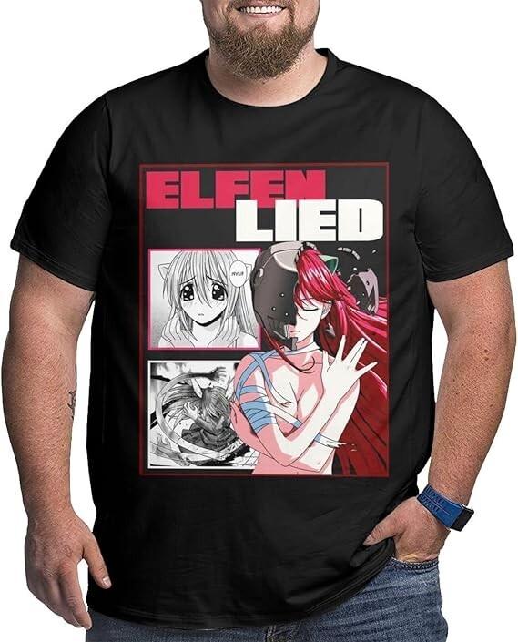 Elfen Lied T-shirt Lucy Nyu Kaede Anime Girl Manga T-shirt Graphic Tee Black