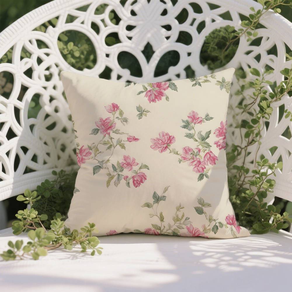 

Fresh Family Prints For Flowers Pillow Case Anti-dustmite Pillowcase Invisible Zipper Silky Short Plush Sofa Cushion Cover 12x12Inch