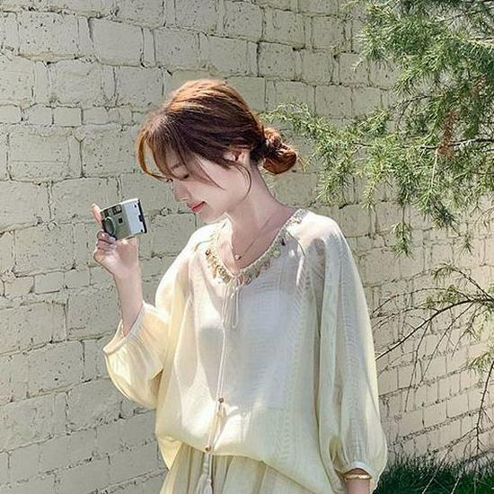 Korean Style Women's Summer Sun Protection Shirt & Shorts Set - Lightweight, Petite, Long Sleeve, Two-Piece, 2026 New Arrival