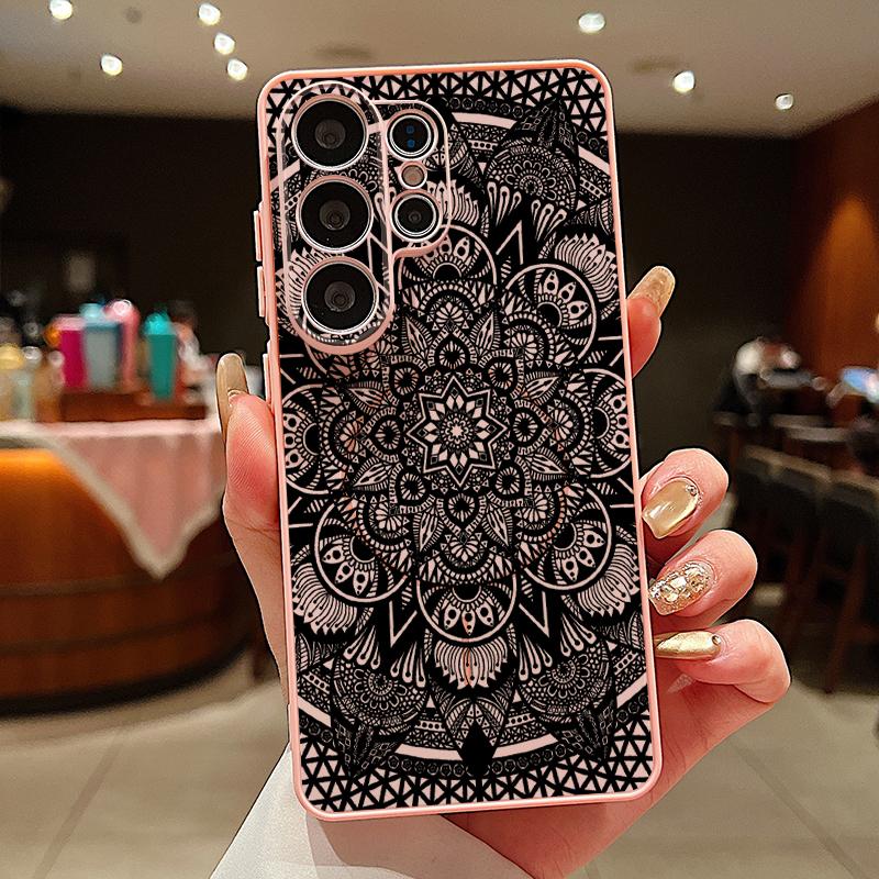 Retro Mandala Flower Pattern Case For Samsung S26 Edge S25 FE S24 Plus S23 S22 Ultra A15 A16 A17 A35 A36 A37 A54 A55 A56 A57 5G Magnetic Matte Cover