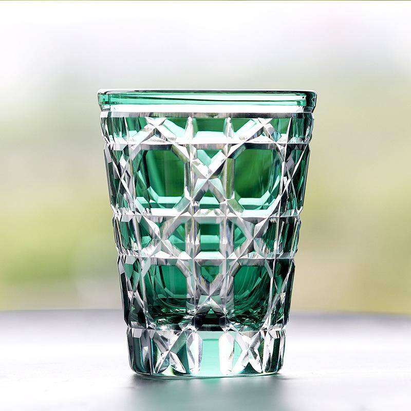 

Jinzhi artificially carved crystal glass, Japanese Edo cutter handmade whiskey cup, juice cup, beer cup