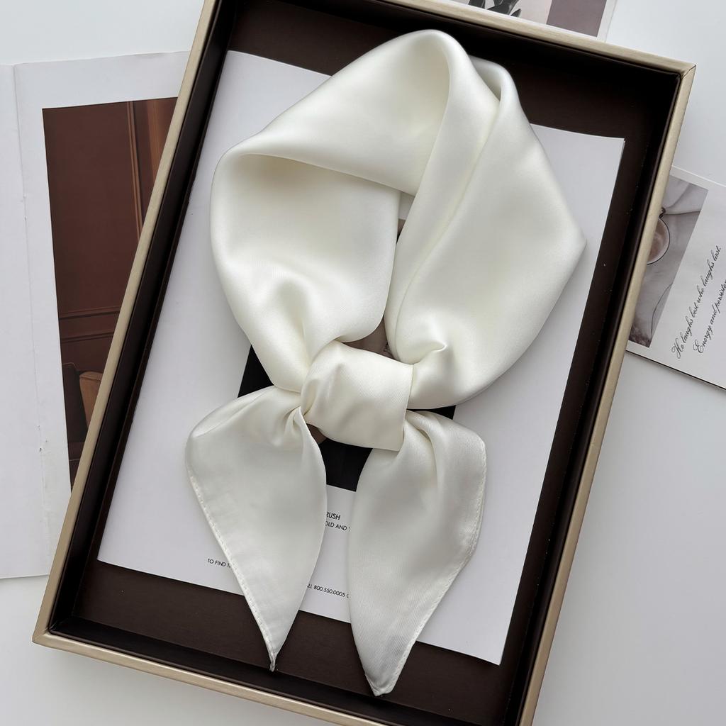 70cm Kleiner Quadratischer Schal Weicher Satin Kopftuch Geometrischer Druck Nackenschutz Modisch Vielseitig Nackenwärmer Schal