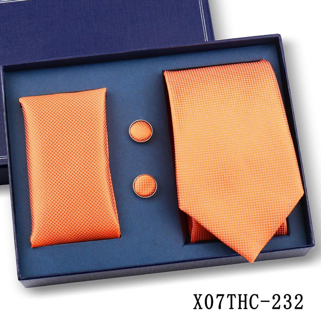 Men's Black Striped 3-Piece Gift Set: Hand-Tied 8cm Tie with Pocket Square & Cufflinks