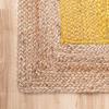 Aizza Trends Indian Handmade Braided Inner Yellow Natural Jute Area Rug- Jute Rug- Dining Room- Living Room