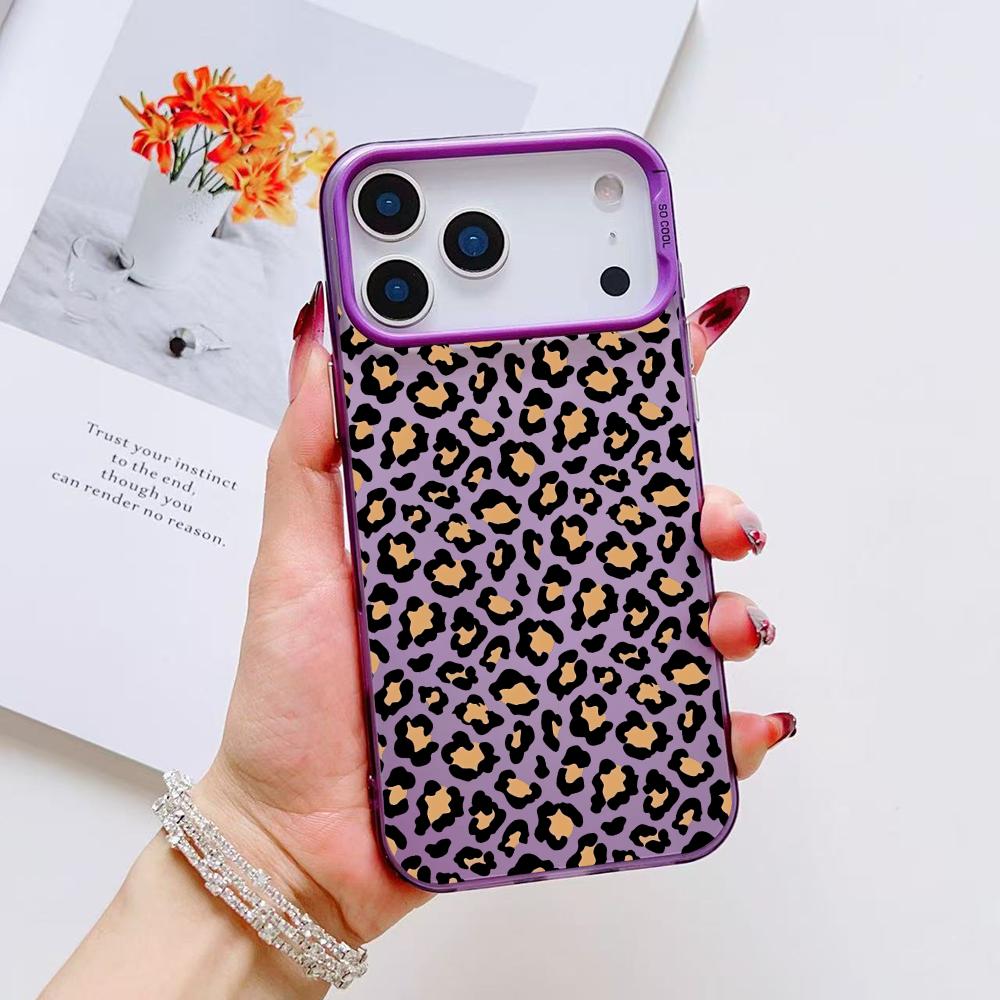 

INS Leopard Print Phone Case For iPhone 17 16 15 14 13 12 11 Pro Max Air Matte Laser Aurora Shockproof Funda iPhone 11 Pro Max