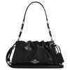 Faye 26 Cloud Bag With Silver Metal Accents In Crinkled Leather Women Shoulder Bag Black CCE39-SVBK