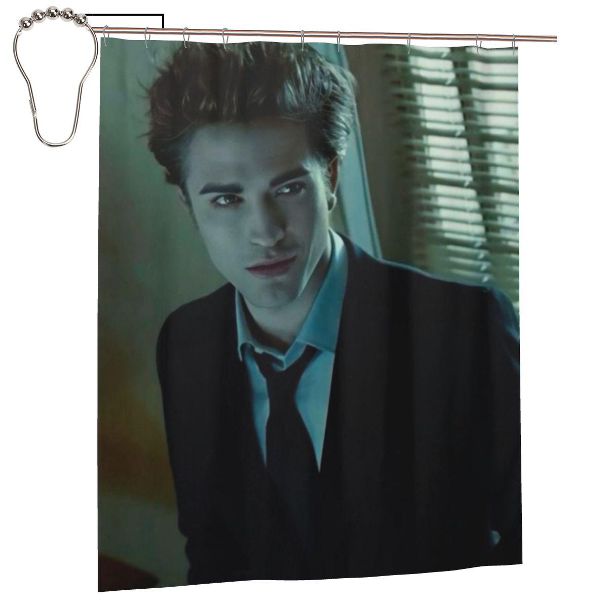 

The Twilight Saga Edward Cullen Shower Curtain Bathroom Polyester Waterproof Bath Curtains With Hooks W60H190(CM)-1 Pcs