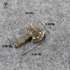 Antique Copper Chinese Ancient Dragon Head Axe Weapon Artifact Tea Pet Ornament Brass Figurines Desk Decoration Keychain Pendant