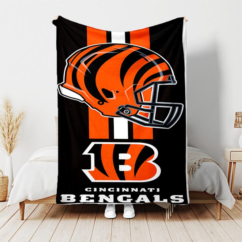 1pc Blanket - Cincinnati Bengals LOGO Print Design, Lightweight Blanket for Sofa, Bed- Soft &Warm, Gift for All Seasons