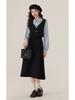 Plus Size Spring Polo Short-Sleeve Cinched Waist Two-Piece Dress Skirt for Women