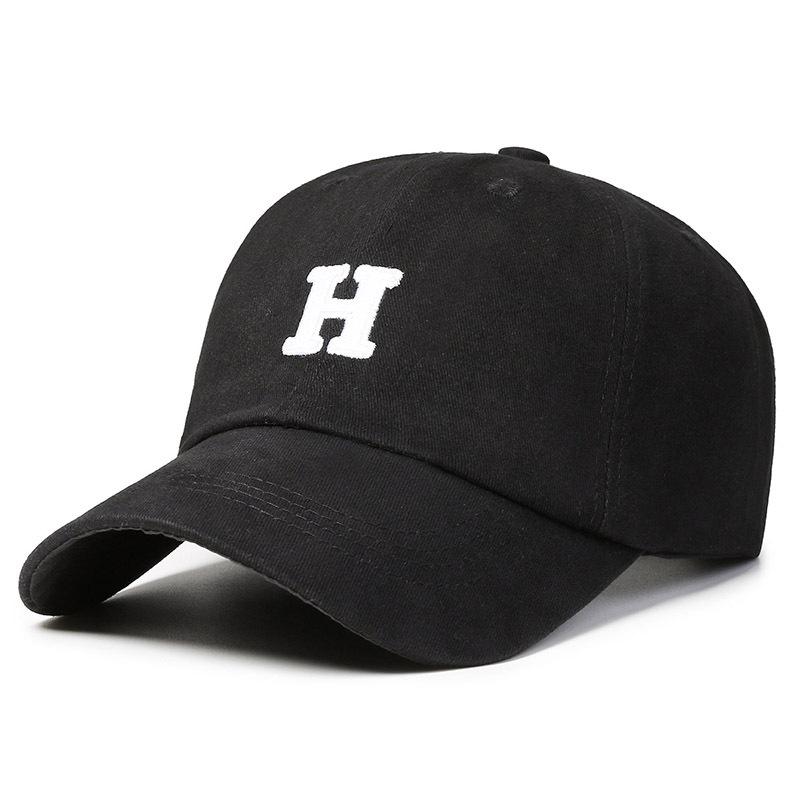 

Embroidered Letter R Baseball Cap Outdoor Sunshade Breathable Duckbill Hats чорний