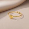 18K Gold Plated Butterfly Spiral Ring - Stainless Steel Cross Design for Women