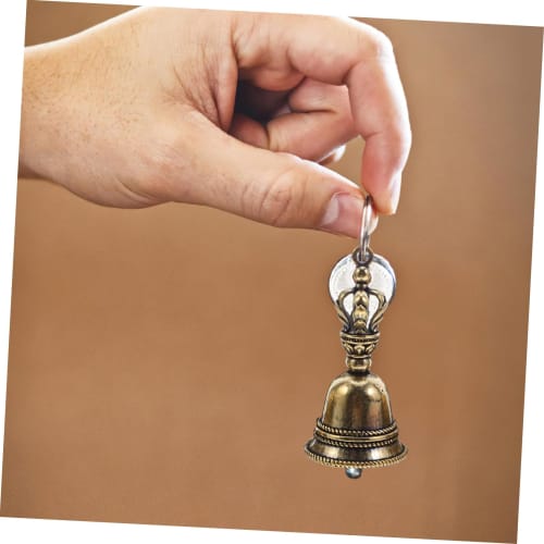 UKCOCO 5-Piece Retro Smooth Brass Hand Bell Set for Ceremonies, Meditation, Altar Decoration, Yoga, and Prayer. Smooth Edges for Home, Office, and Sho