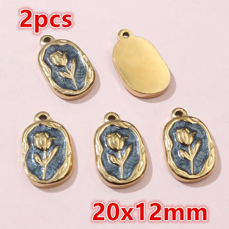 2-4pcs Enamel Stainless Steel Flower Coral Fish Charms Pendant DIY Jewelry Making Accessories Findings for Necklace Earrings