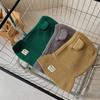 Koreanische Nette Bär Ohr Baby Mit Kapuze Hut Winter Warme Gestrickte Ohr Schutz Balaclava Cap Für Kinder Mädchen Jungen Ein Stück schal Kappe