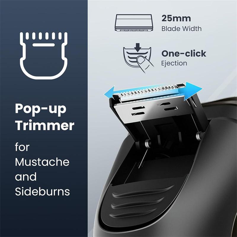 High-Quality USB Rechargeable Electric Shaver for Men Fully Waterproof Triple Blade System Digital Battery Indicator Multi-Function Shaver