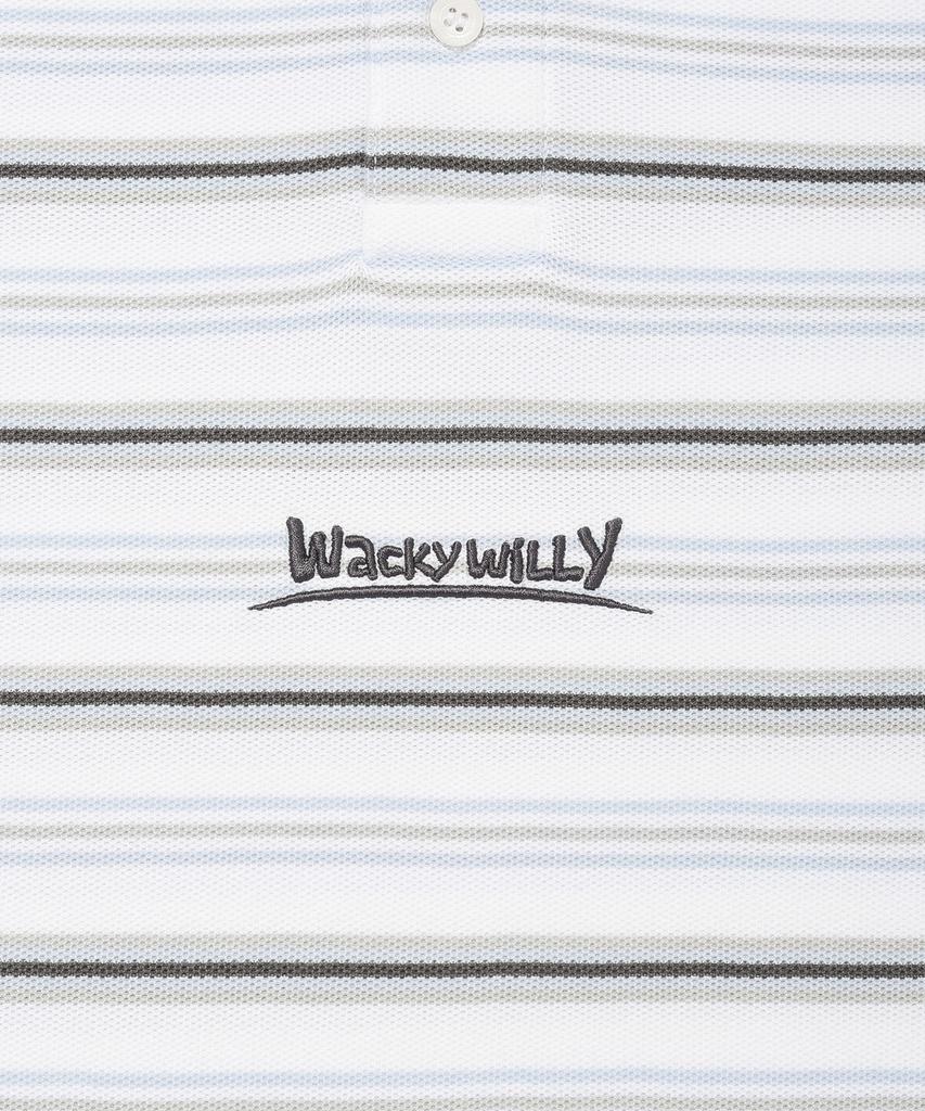 Wacky Willy Striped Collared T-Shirt White