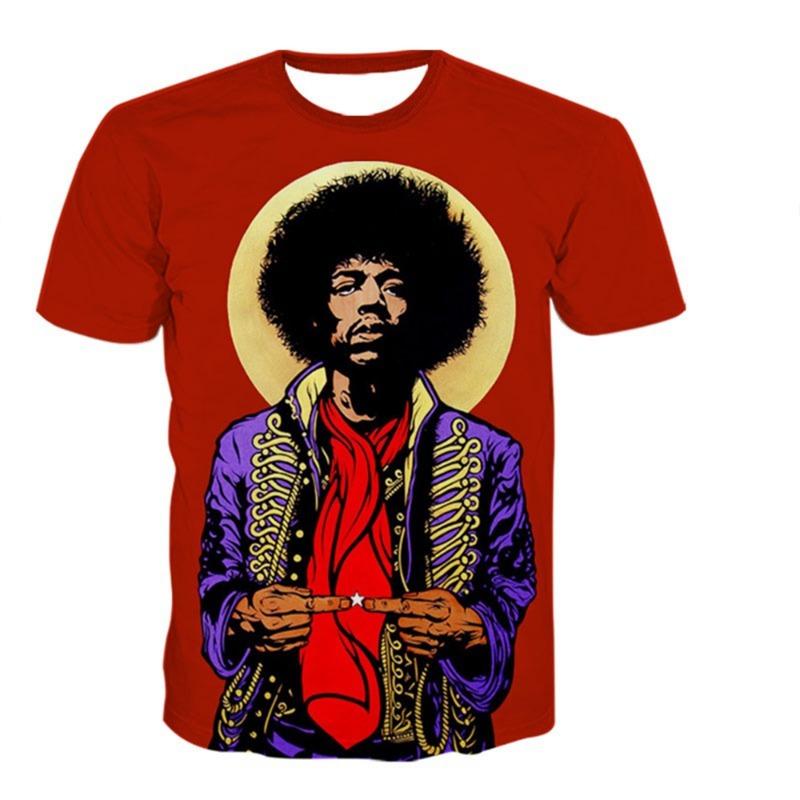 Trendy Rock Singer 3D Printed T-Shirt Adult Casual Punk T-Shirt King Electric Guitar