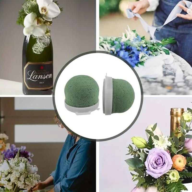 1/12 szt. Mini Okrągły Uchwyt z Pianki Florystycznej, Zielony Suchy i Mokry Kwiaciarnia Kwiatek Blok Rzemiosło Materiały do Aranżacji na Butelkę Wina