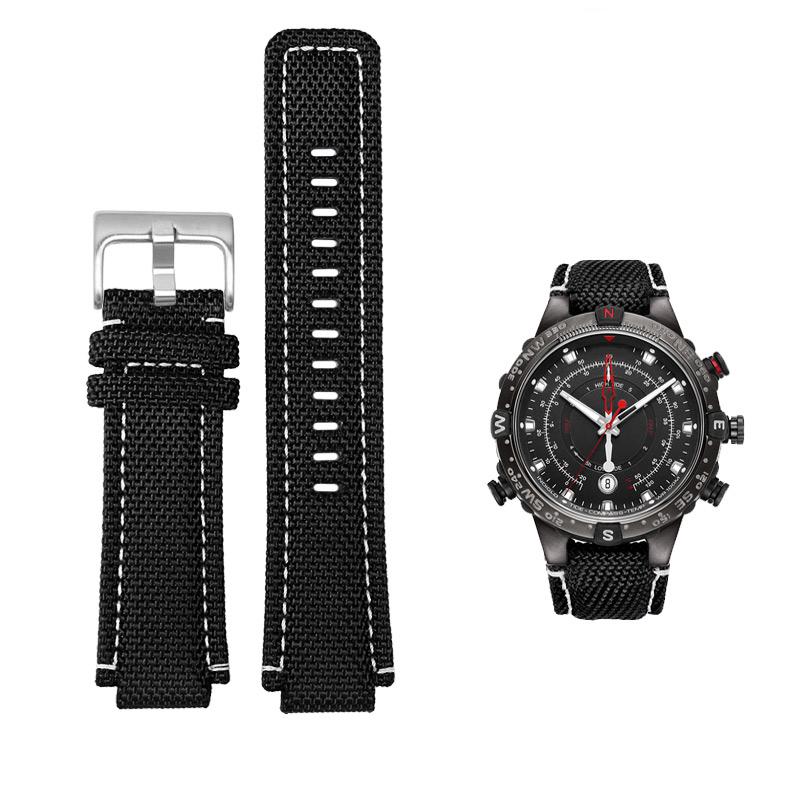 For Men's Timex Tides TW2T76500/TW2T6300/TW2T6400 T2n721 Watchband Waterproof Nylon Strap 24*16mm Lug End with Tools Screw Pins