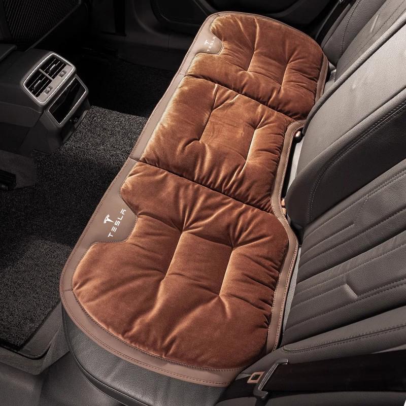 Car Seat Cover Cushion Soft Mat Velvet Plush Cushioning For Tesla Model-Y Model-3 Model-X Model-S Cybertruck Roadster SpaceX