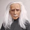 Nova Máscara de Látex de Halloween com Barba e Cabelo Branco Longo - Adereço de Fantasia de Velho