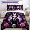 3pcs Addams Family Wednesday3 Design Cover Set - HD Printed Bedding with 1 Cover and 2 Pillowcases - Perfect for Home and Dorm Decor