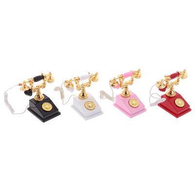 1 pezzo 1:12 Telefono in Miniatura per Casa delle Bambole Telefono a Disco Retrò per Decorazione Bambole