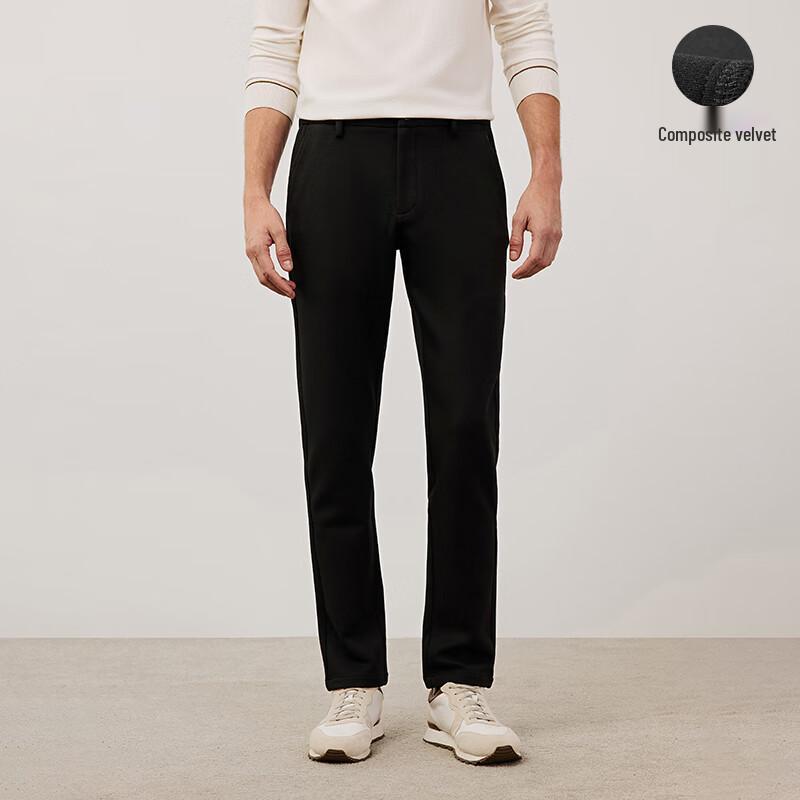 Navigare Men's Fleece-Lined Straight-Fit Casual Trousers