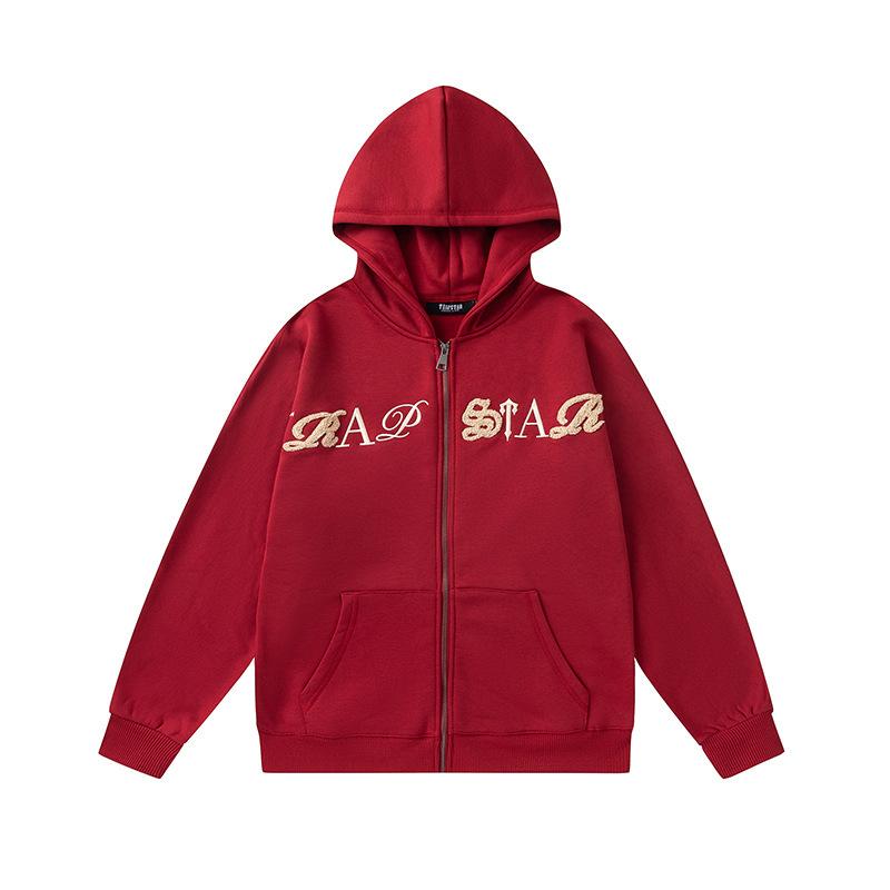 Foreign trade new rainbow color matching letter embroidery velvet loose hooded sweater casual trousers set men and women the same style