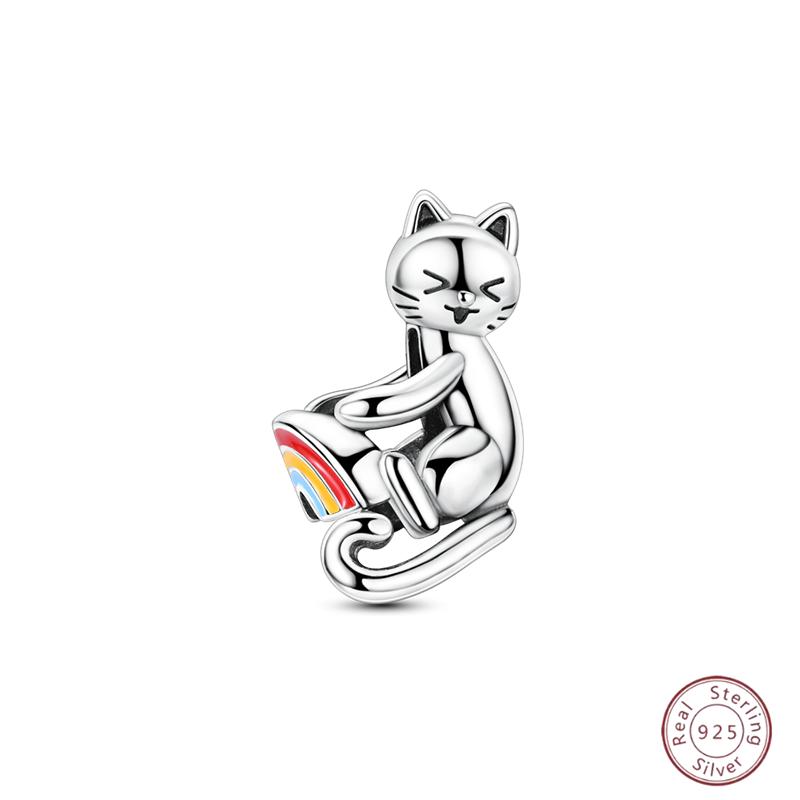 Copper Firefly Cute Cats And Dogs Beaded Pendant Suitable For Original Charms Bracelet Diy Exquisite Women Jewelry