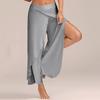 Women Fashion Casual High Slit Flowy Layered Palazzo Pants Loose Wide Leg Pants